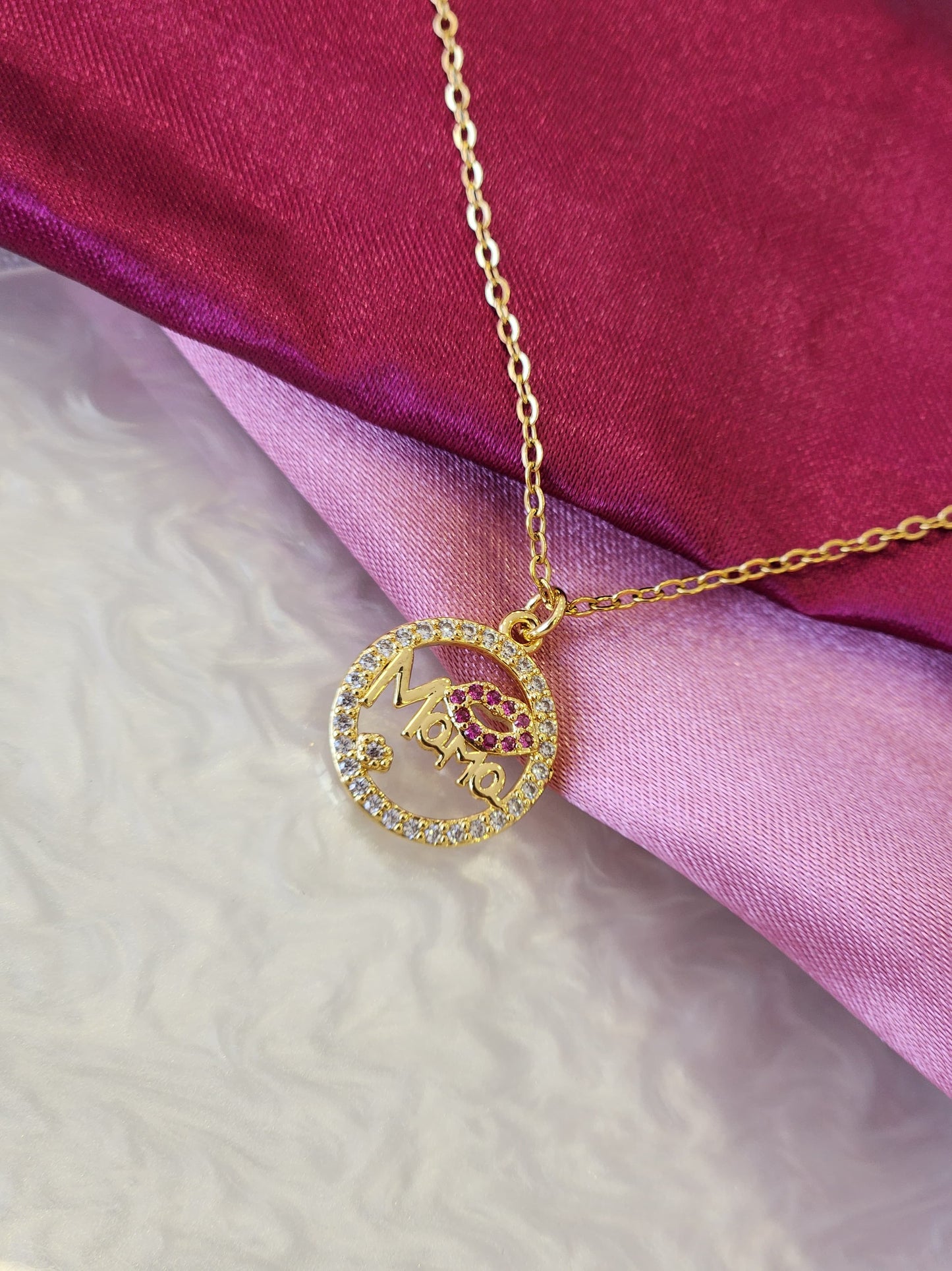 Collar mama labios zirconia 2 #3