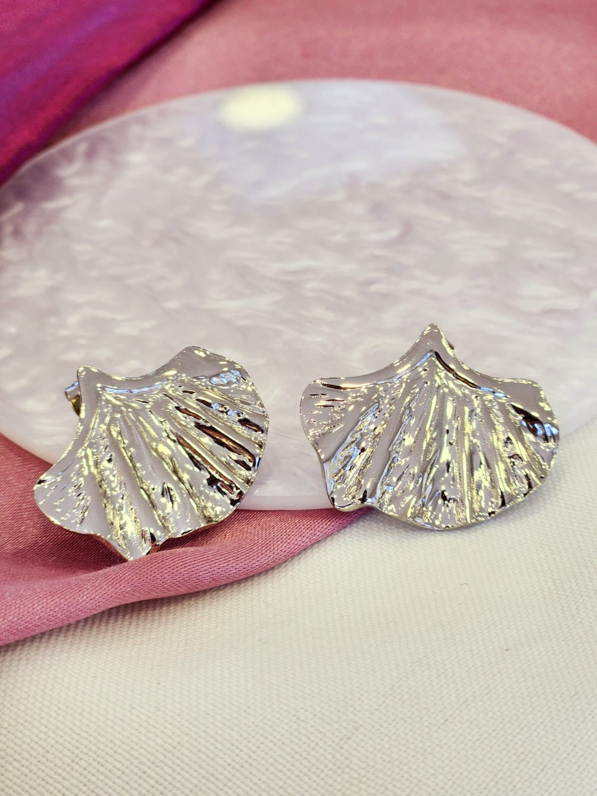 Aretes concha abanico #L16