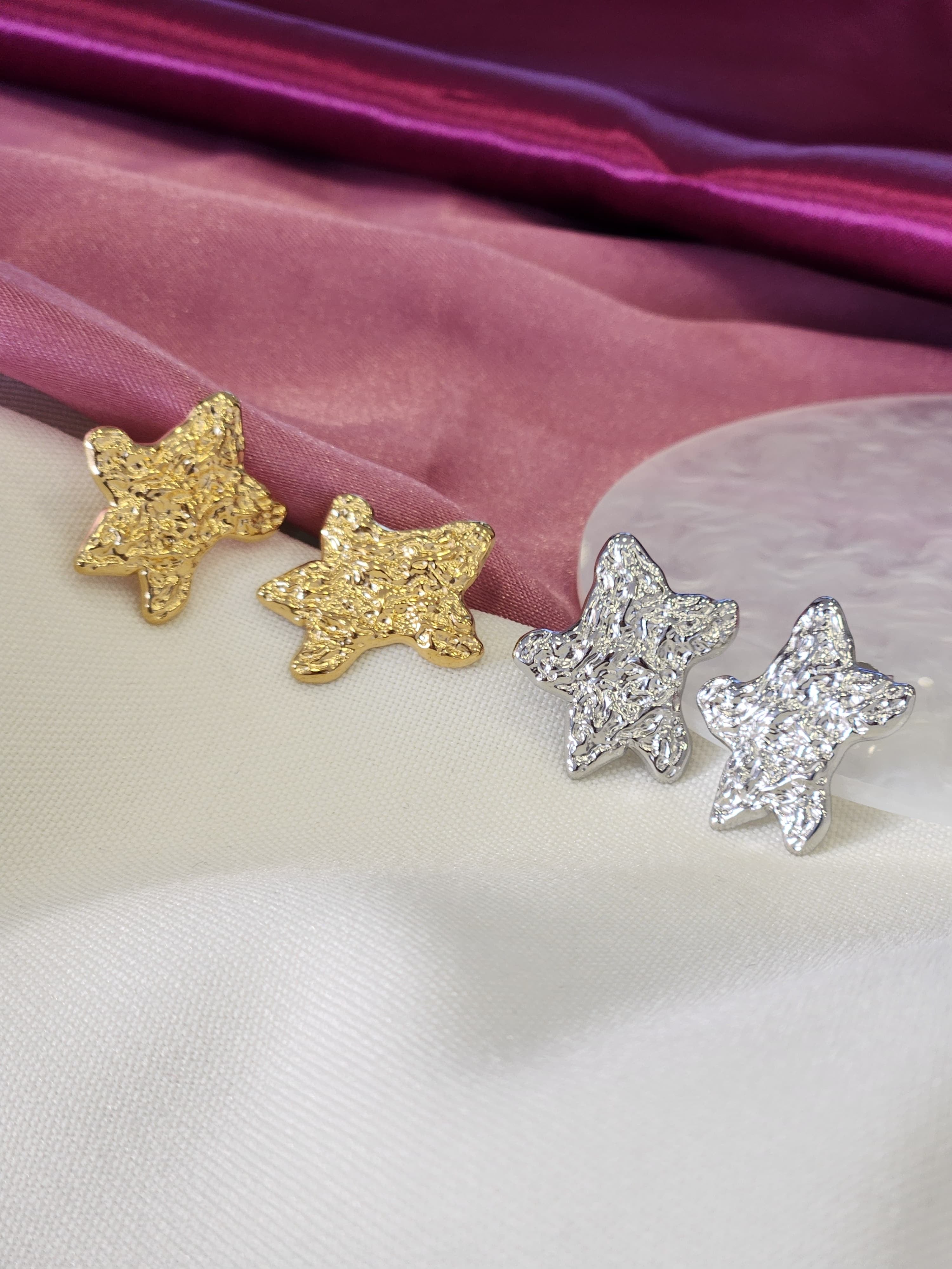 Aretes estrella irregular #C117