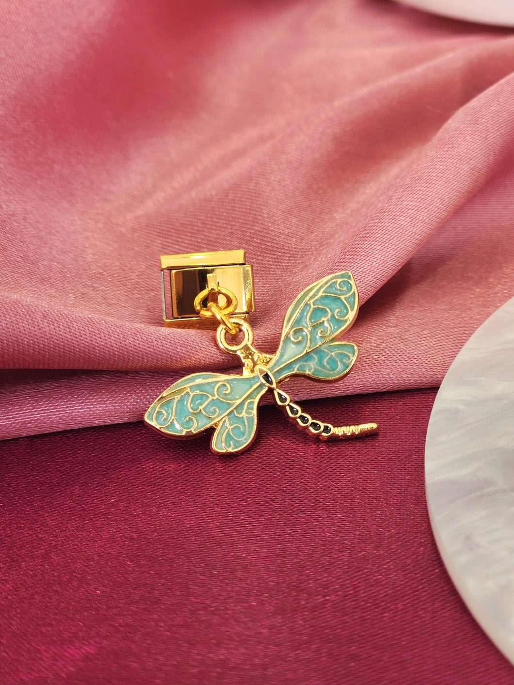 Charm libelula colgante aqua #7