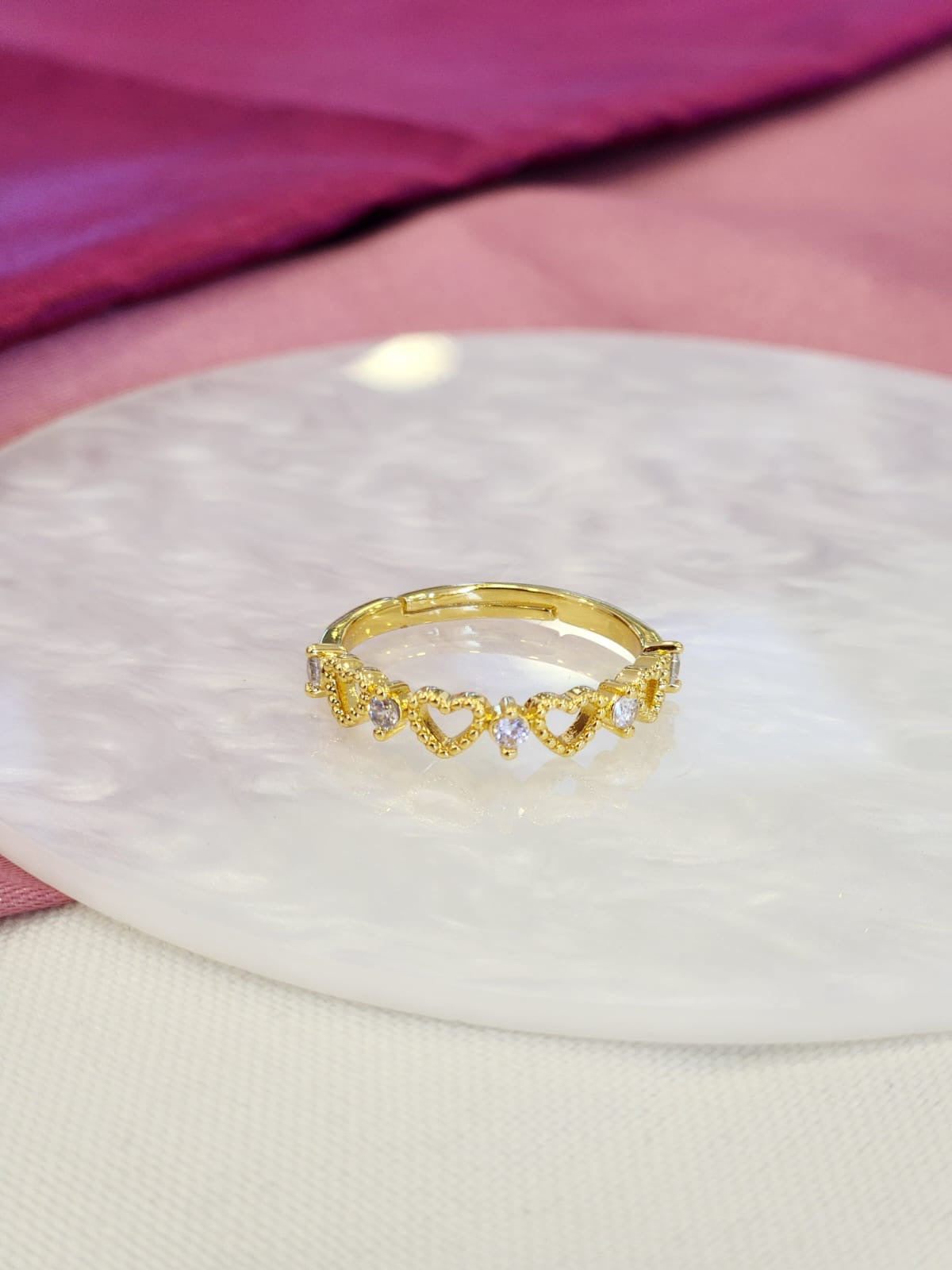 Anillo corazones huecos punto #C193