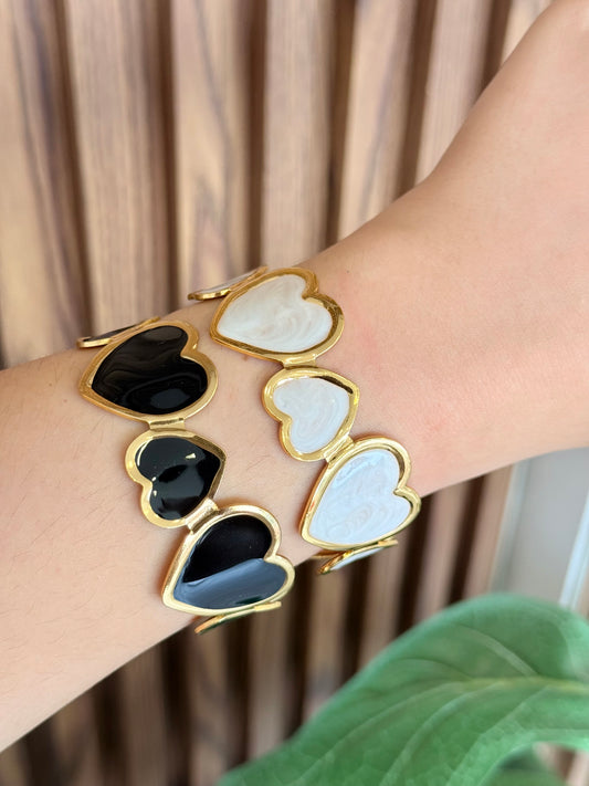 Pulsera corazones tamaños
