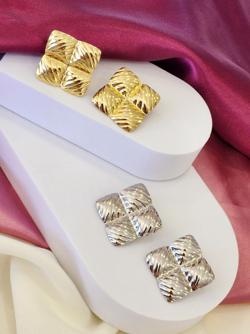 Aretes cuadricula rayas #A11