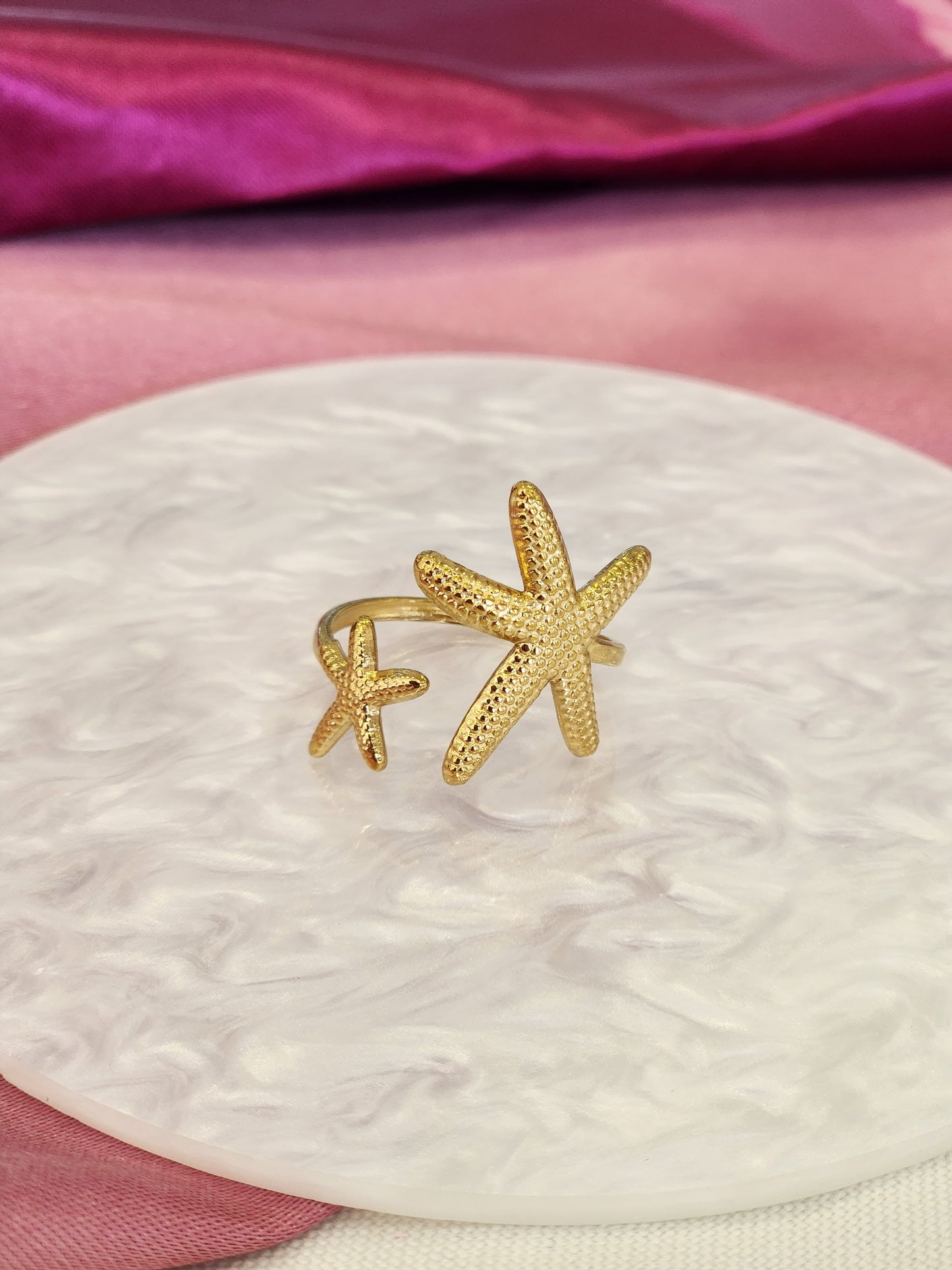 Anillo estrellas de mar tamaños