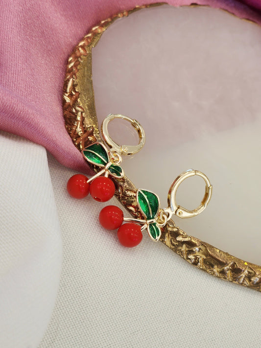 Aretes cerezas colgantes #81