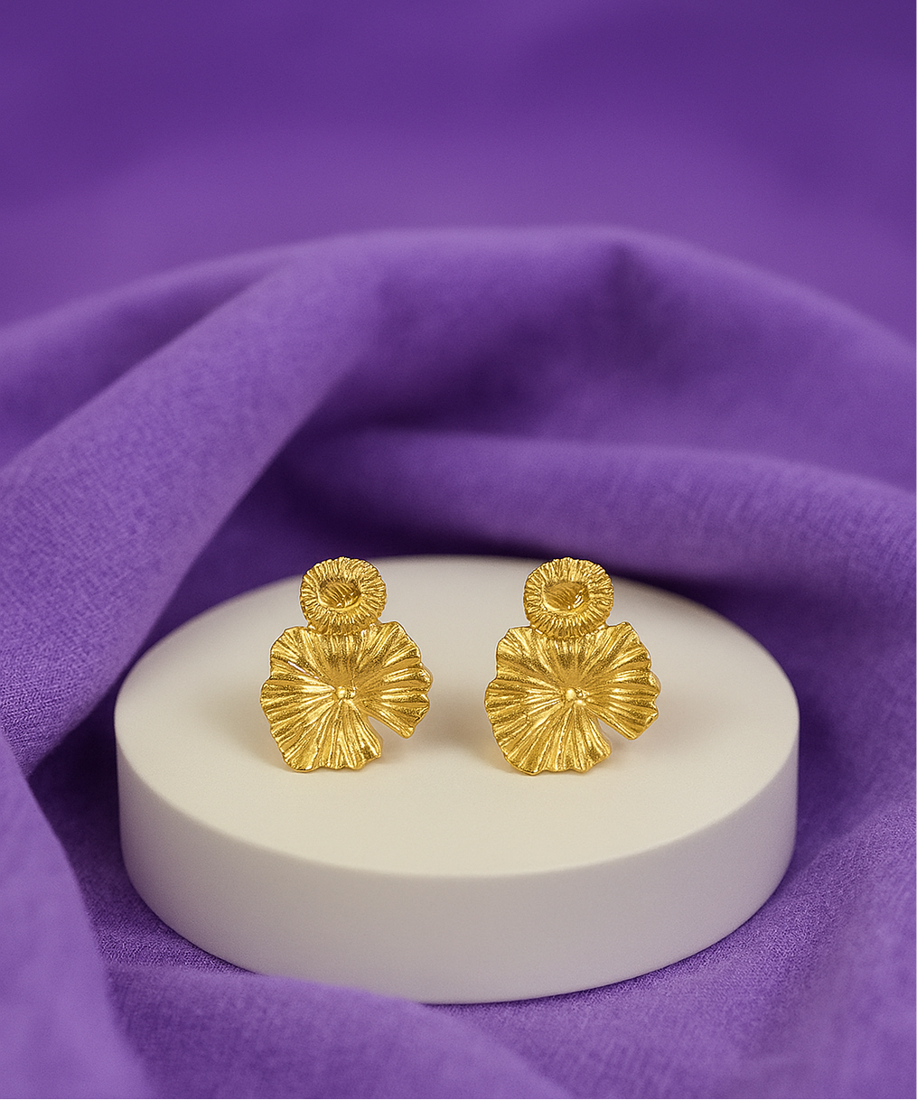 Aretes flor sobre flor #F32