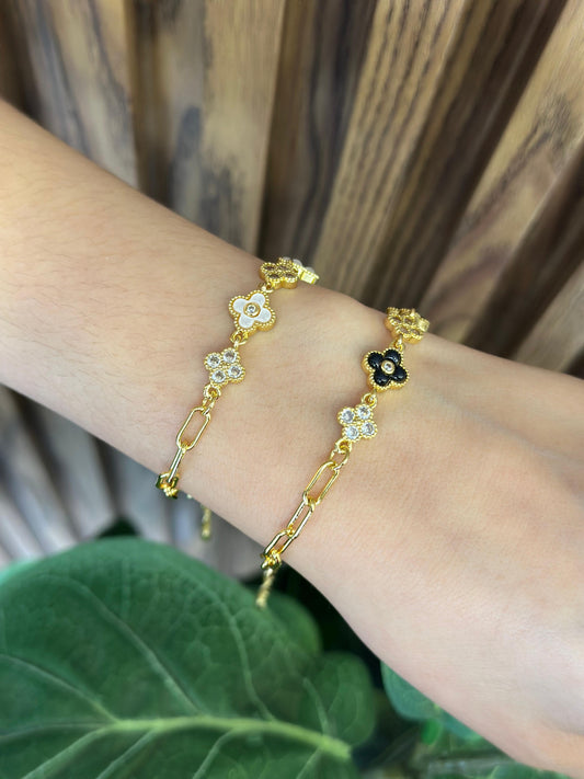 Pulsera treboles zirconia #F10