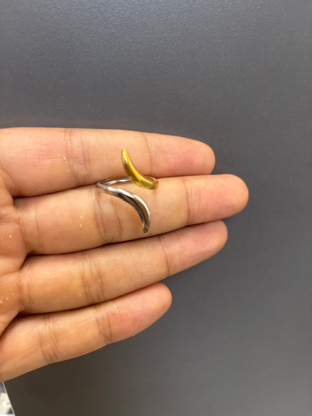Anillo bicolor puntas #2