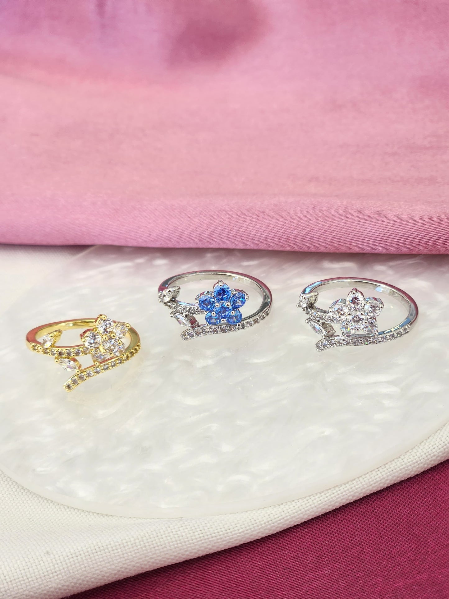 Anillo flor tallo #K21