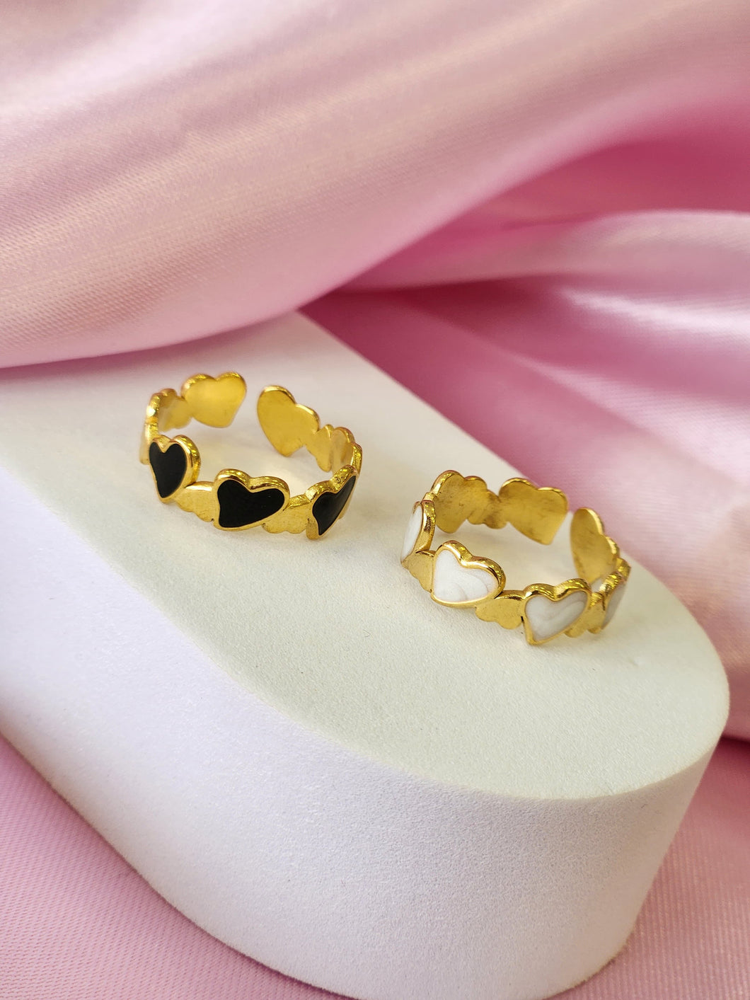Anillo corazones separados #237