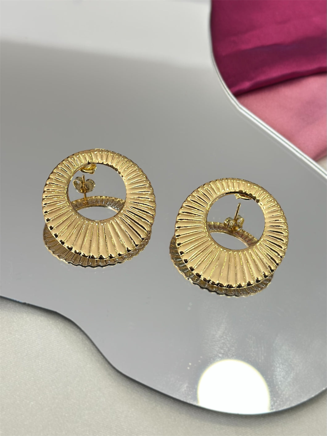 Aretes circulo rayas gruesas #B4.3