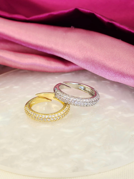 Anillo mitad zirconia #J27
