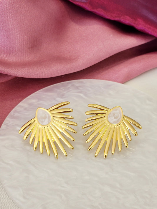 Aretes gota blanca destellos #K58