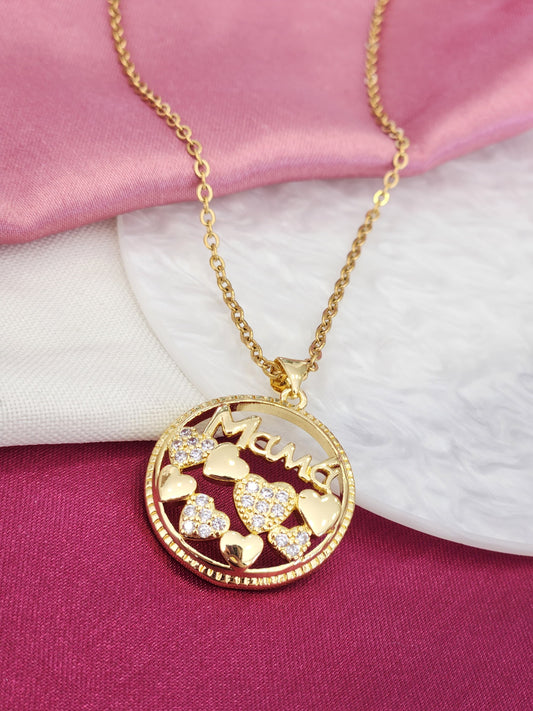 Collar circulo mama con corazones dentro #1