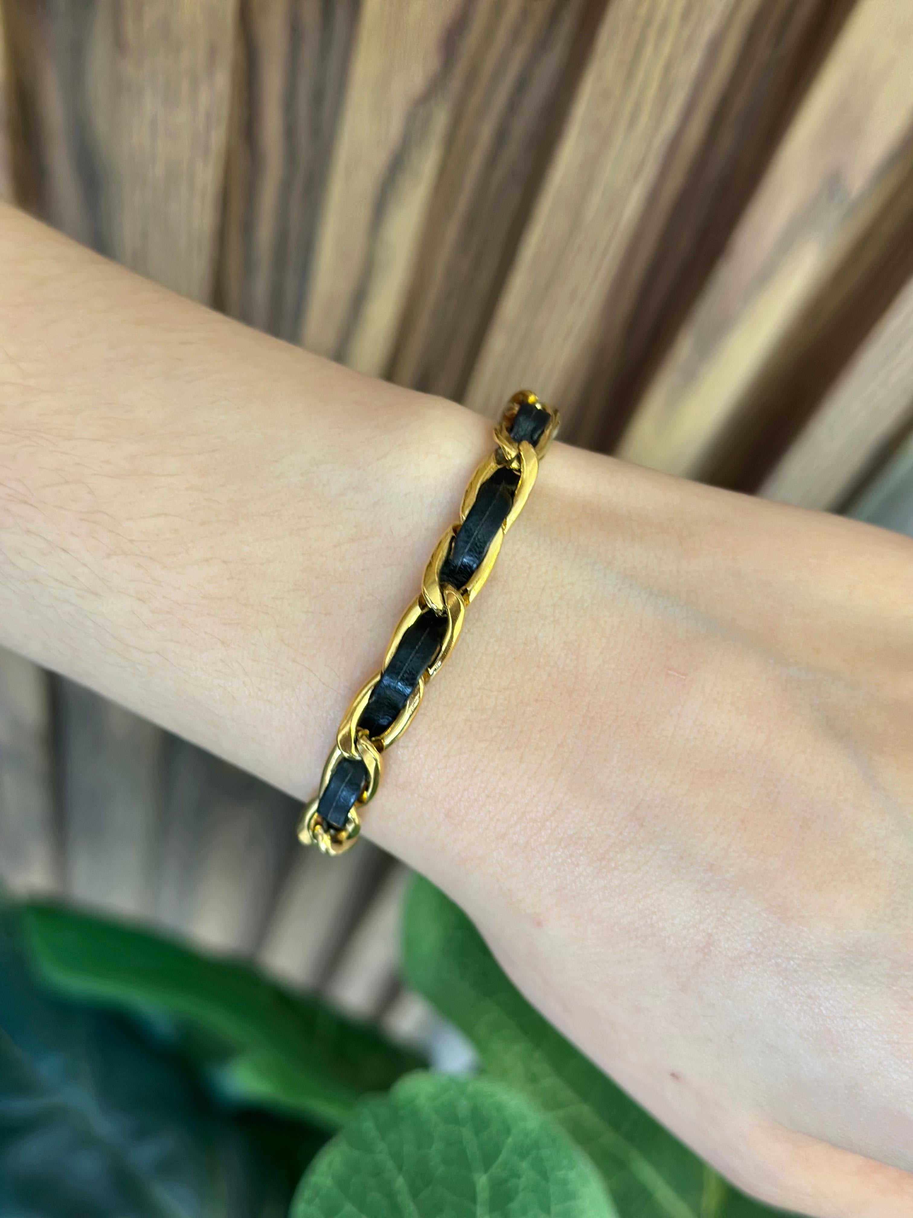 Pulsera entrelazada dorado negro #B10