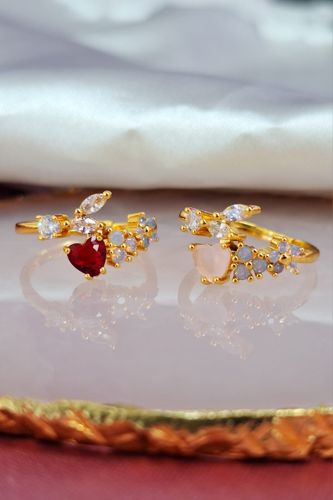 Anillo corazon y flores #25