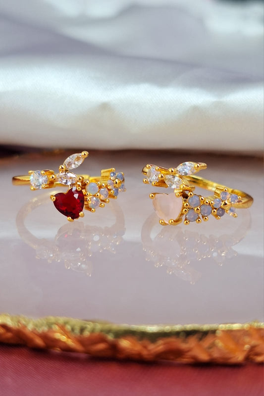 Anillo corazon y flores #25