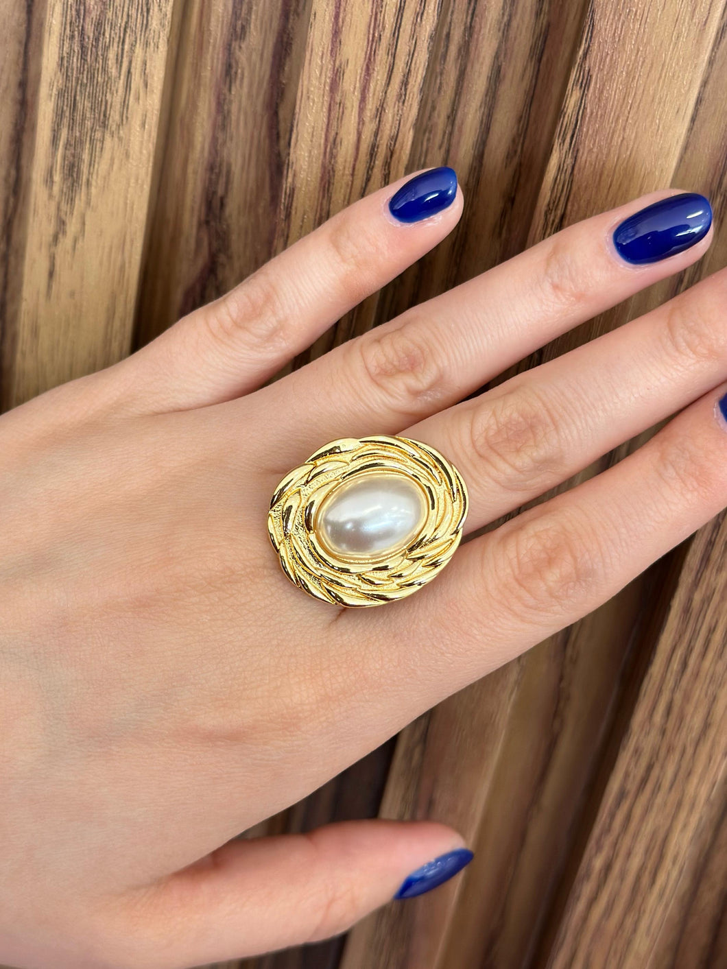 Anillo perla ovalado #162B