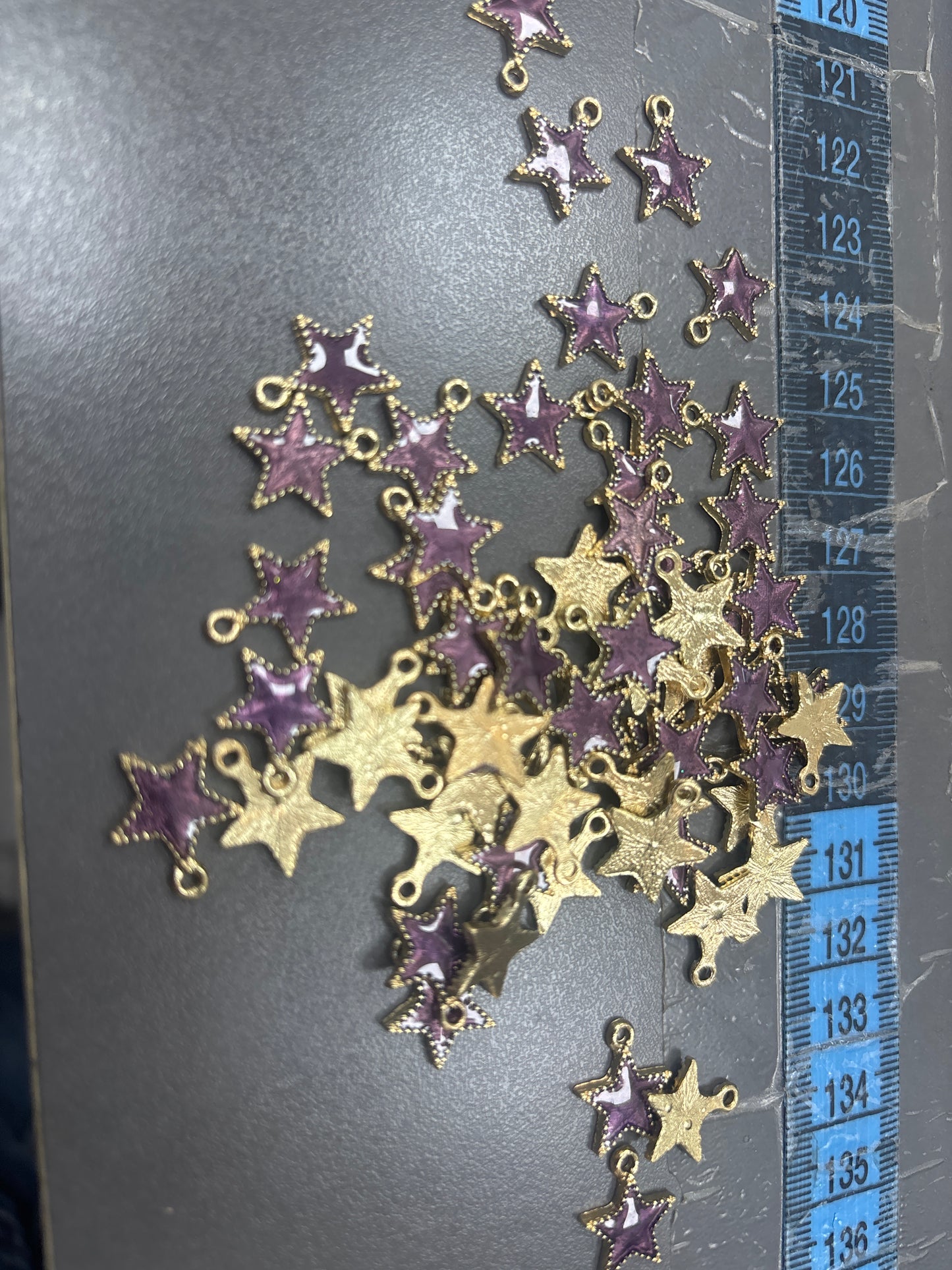 Dijes de estrella morada 10 piezas #W