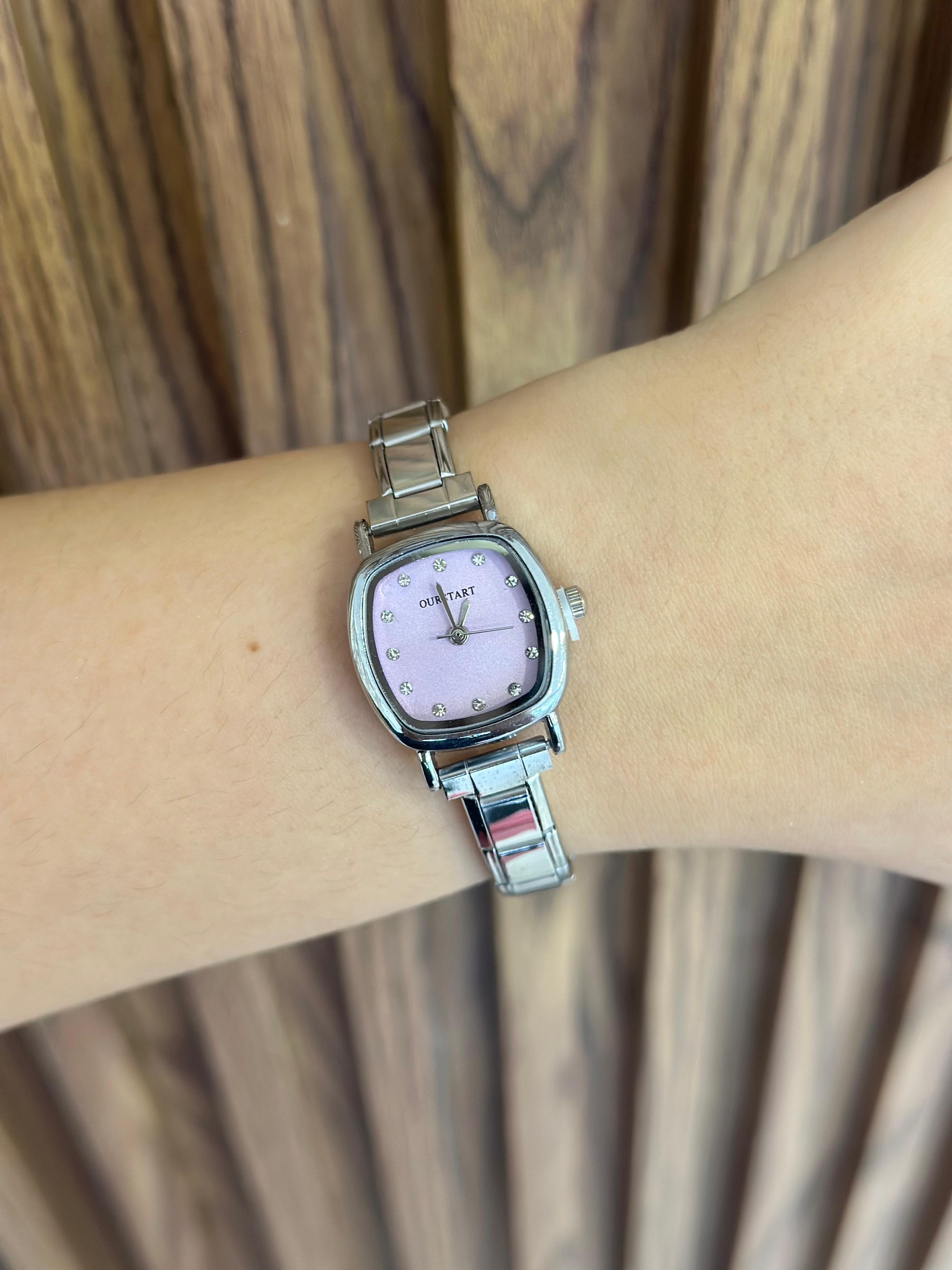 Reloj rosa zirconia #F16.1