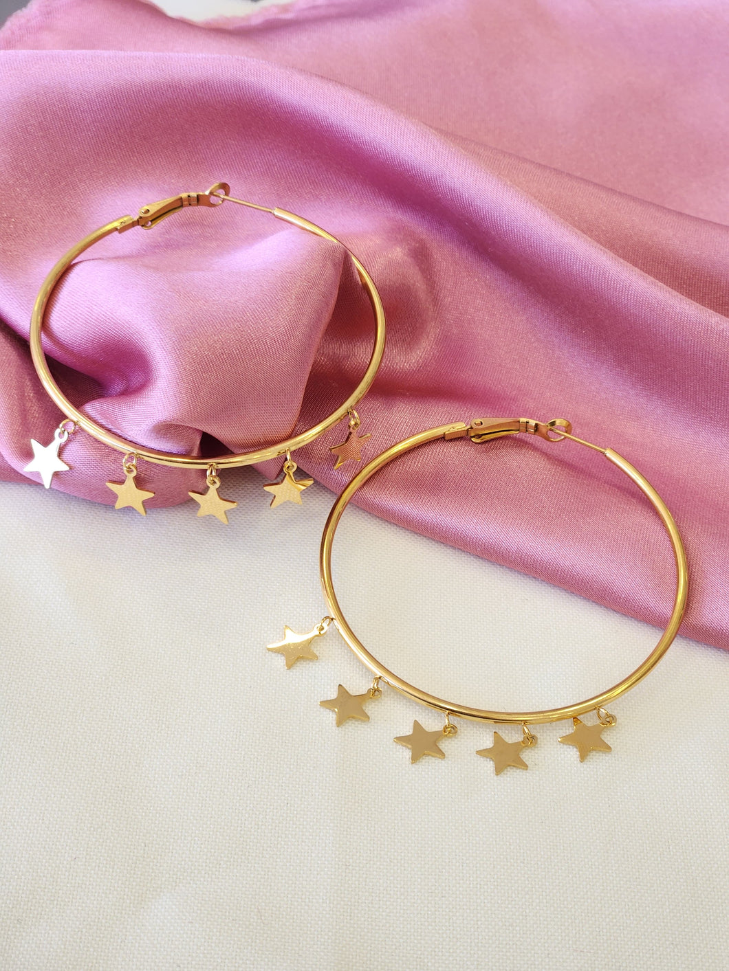 Arracadas estrellas colgantes #E24