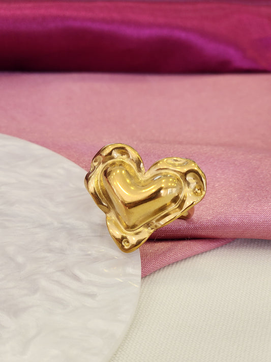 Anillo corazon contorno irregular