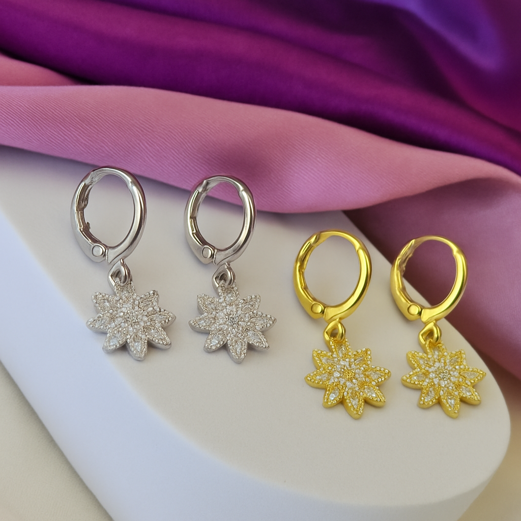 Aretes flores con petalos #A2