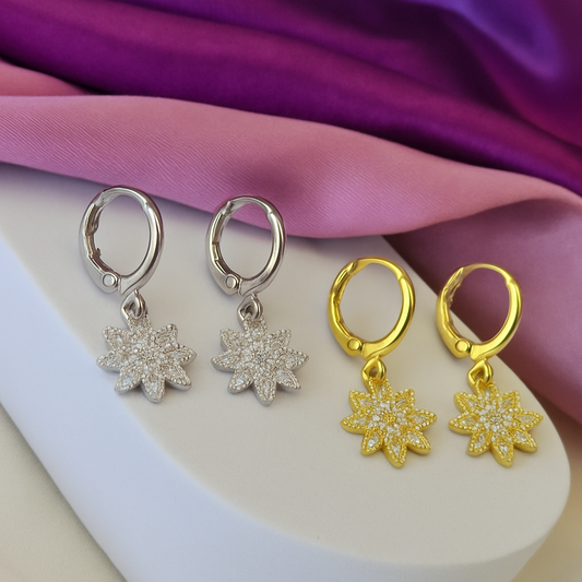 Aretes flores con petalos #A2