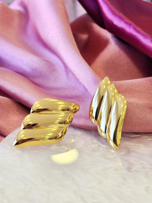 Aretes tres lineas curveadas #L4
