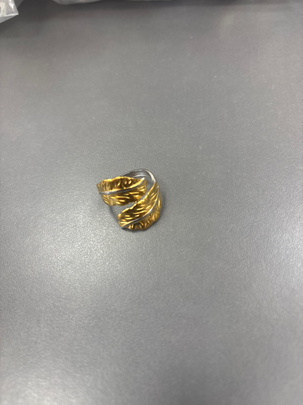 Anillo bicolor hojas #1