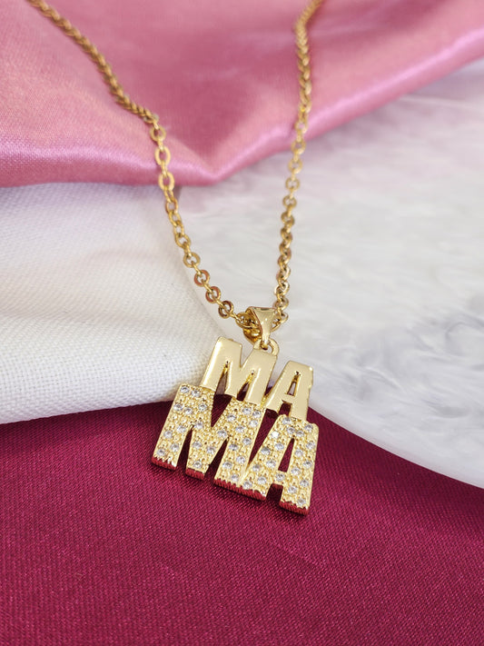 Collar mama mayuscula zirconia #K55