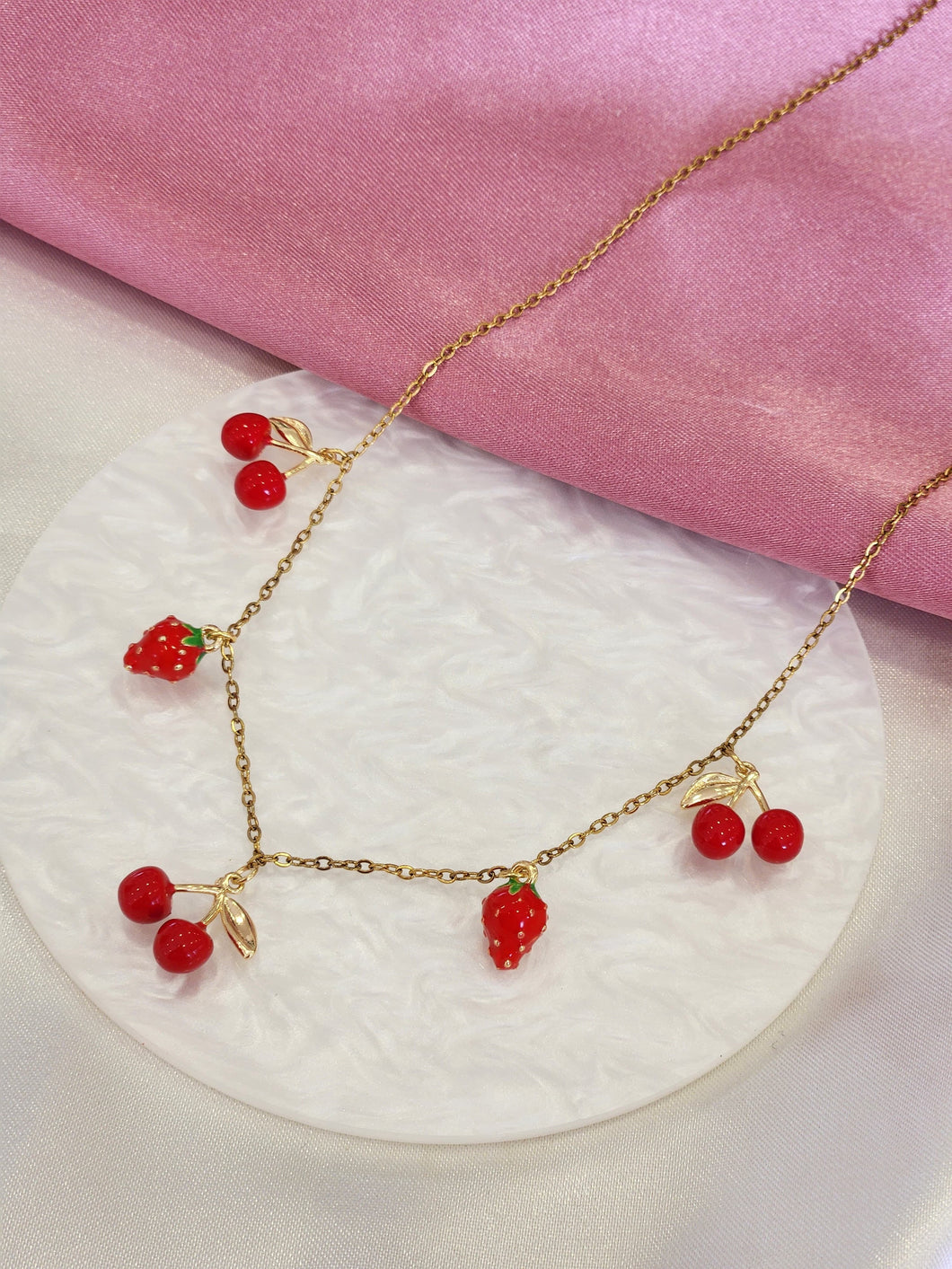 Collar cerezas y fresas #VV