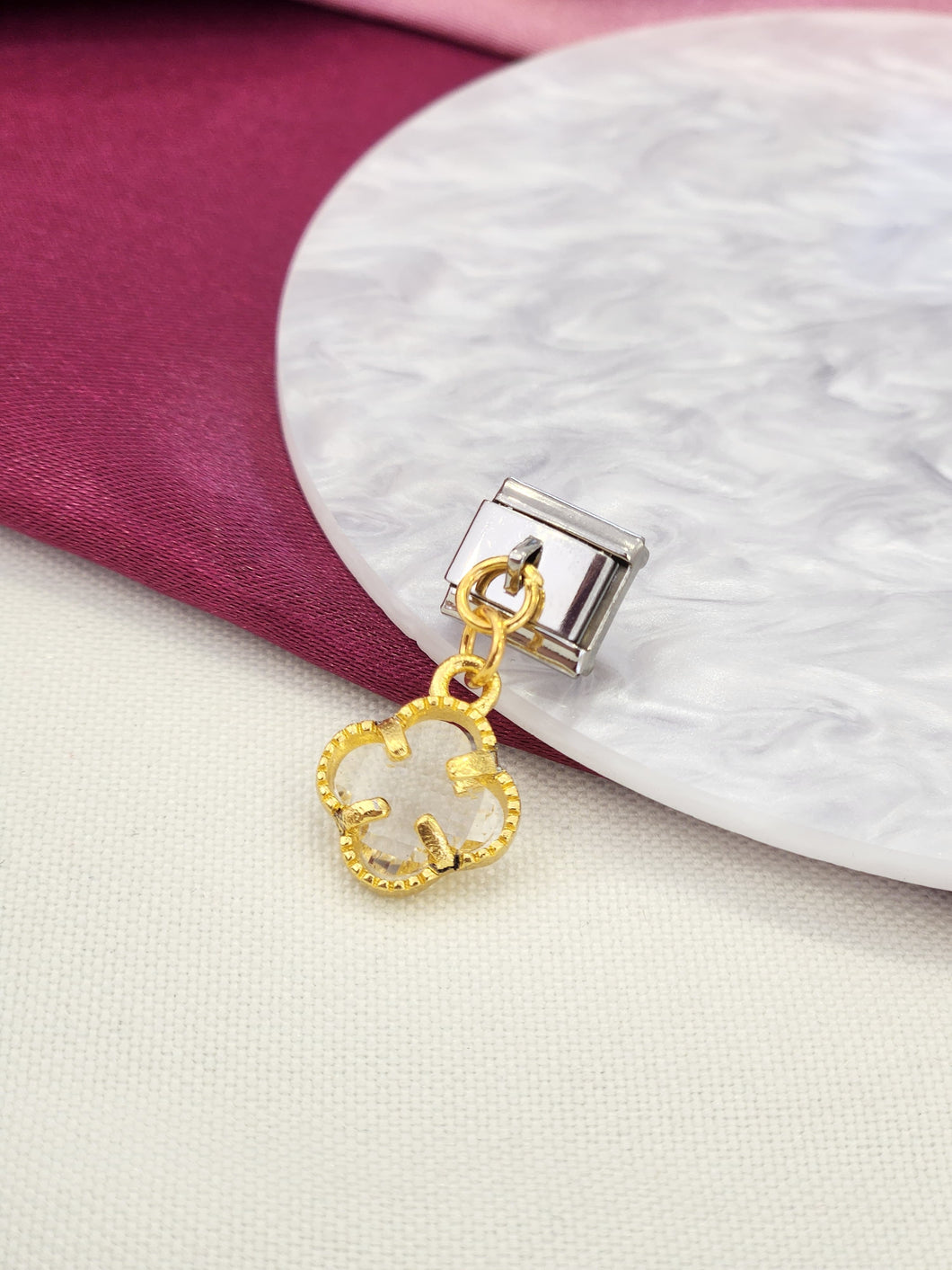 Charm trebol cristal colgante #10