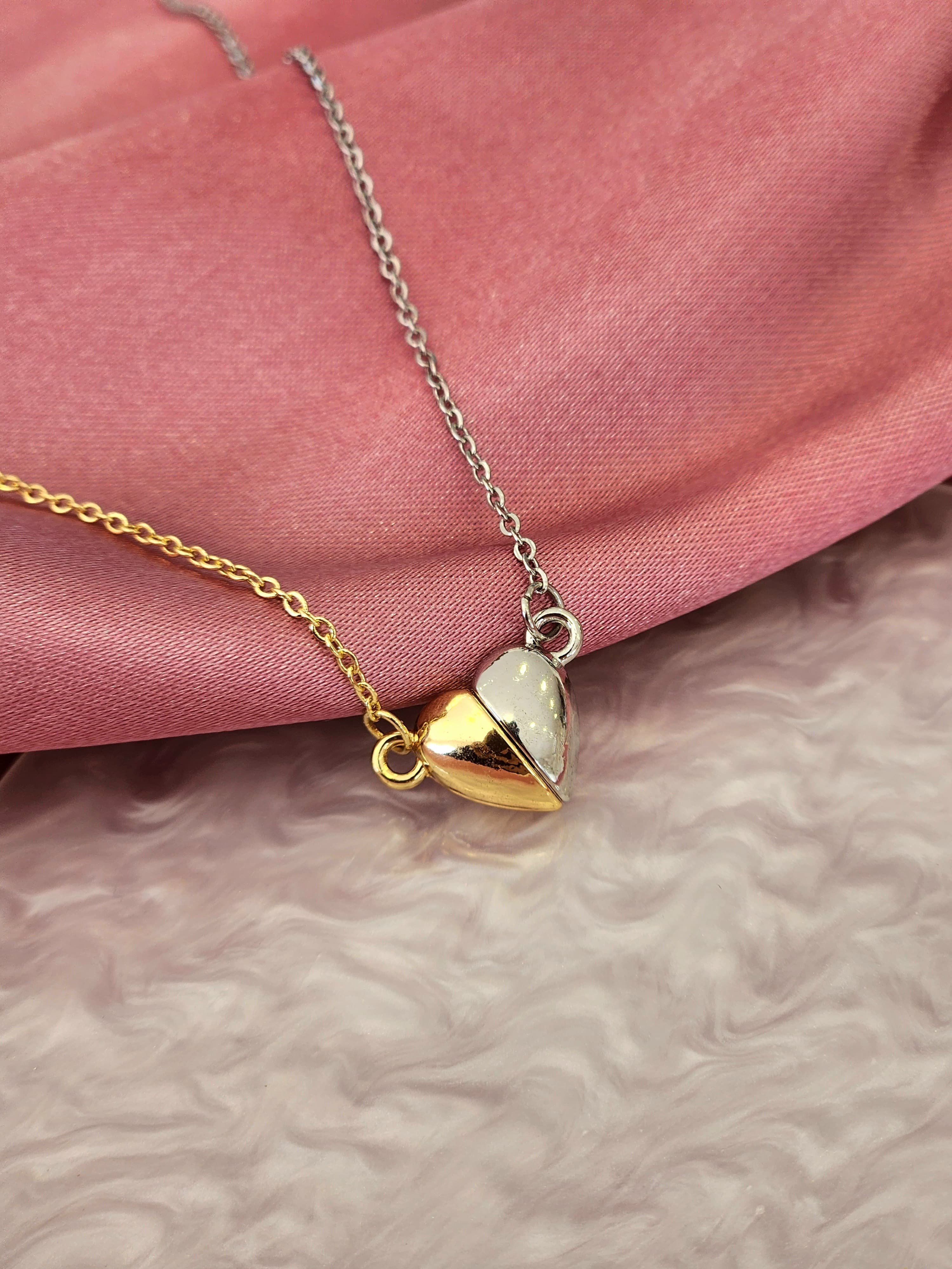 Collar corazon iman bicolor #C120