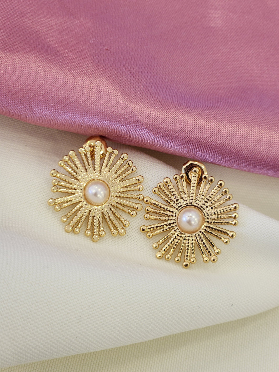 Aretes destellos perla #F12