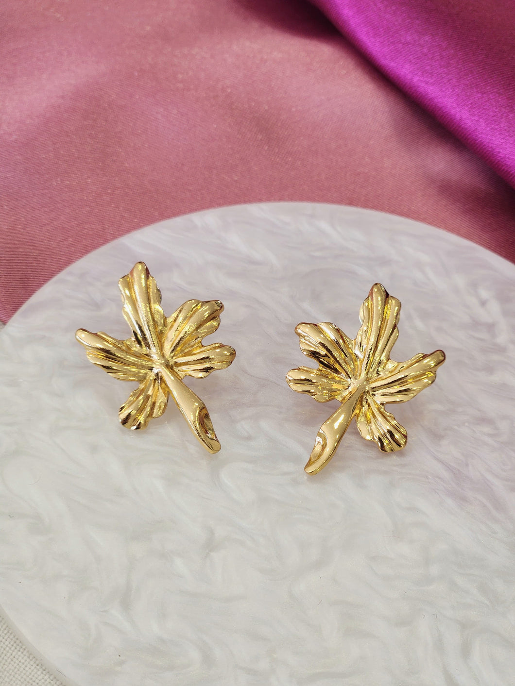 Aretes flor rayas #B4.8