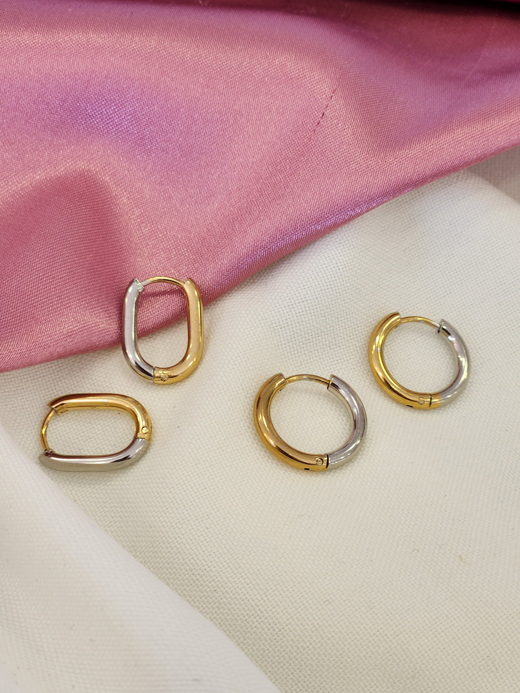 Set arracadas bicolor #80