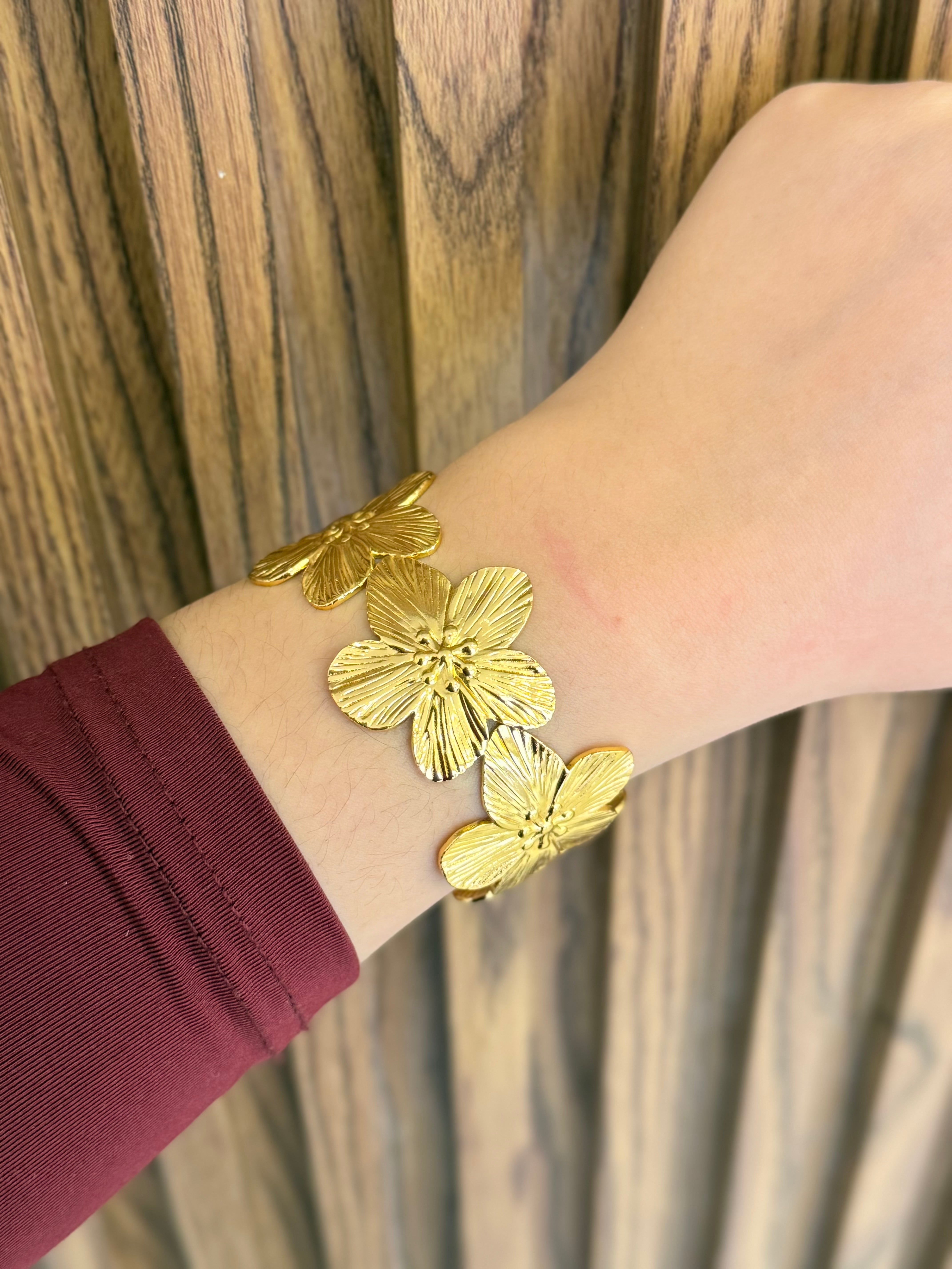 Pulsera grande flor 5 petalos