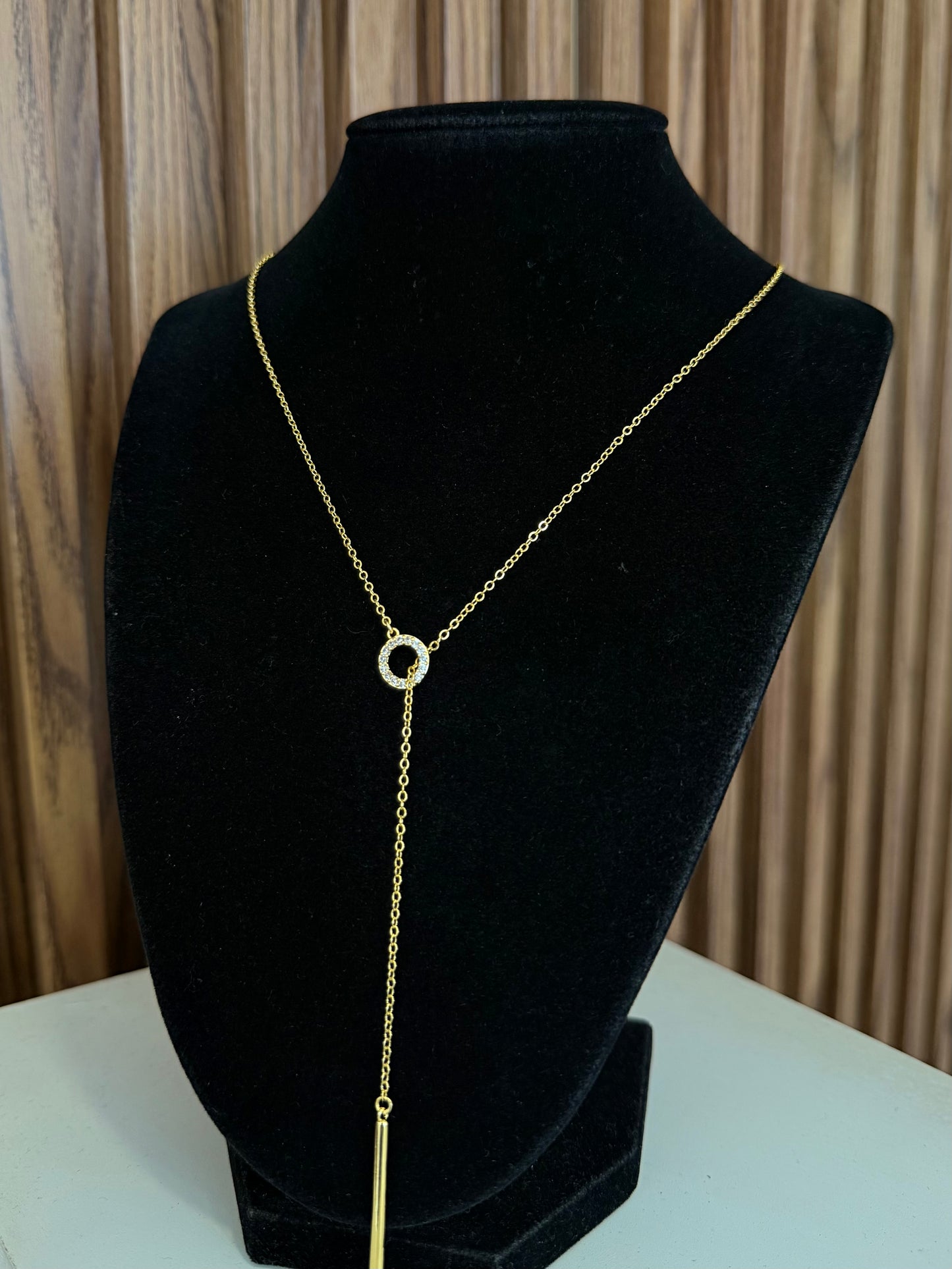 Collar corbatin circulo zirconia # 49