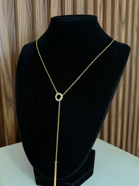 Collar corbatin circulo zirconia # 49