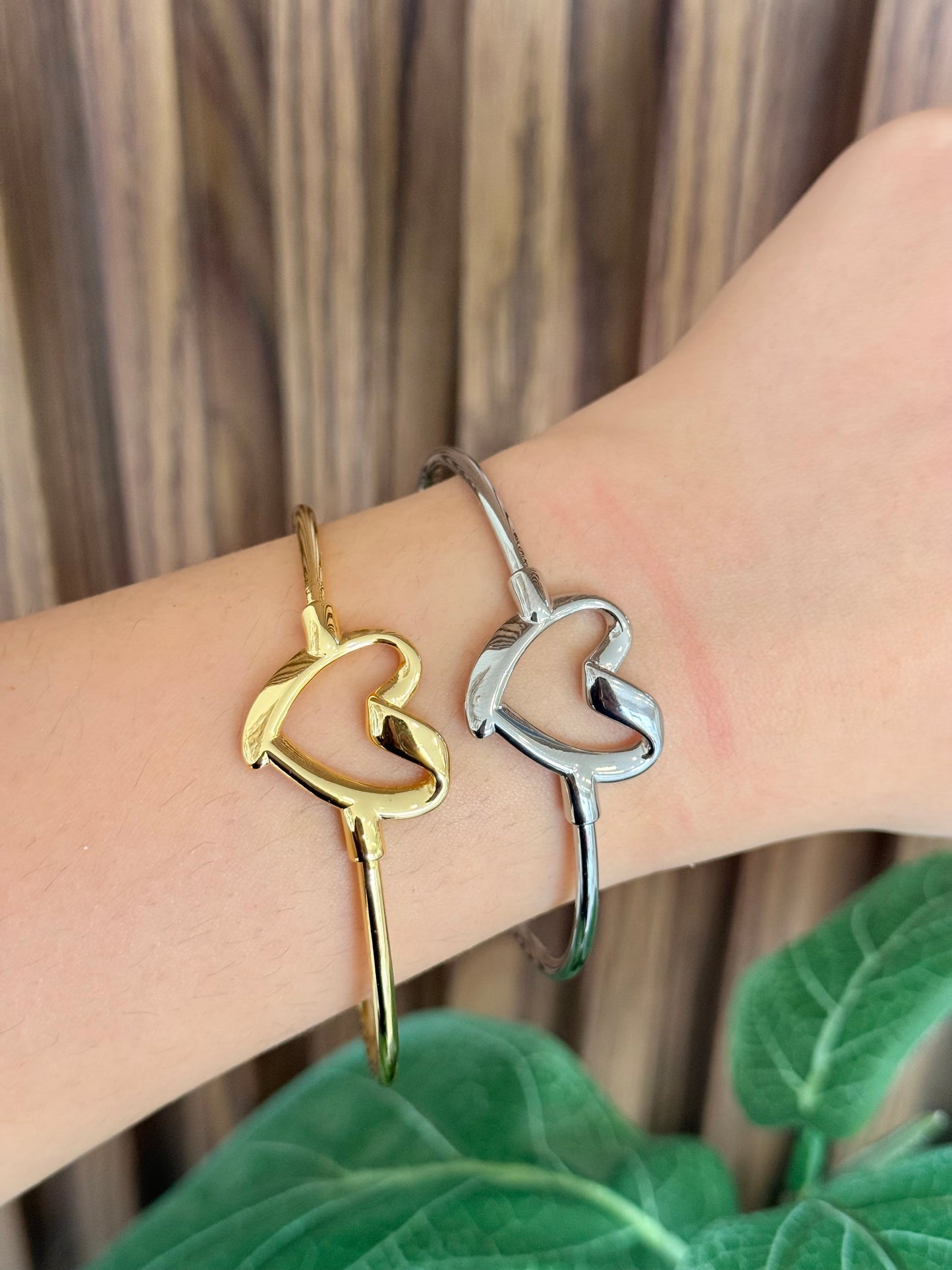 Pulsera rigida corazon onda
