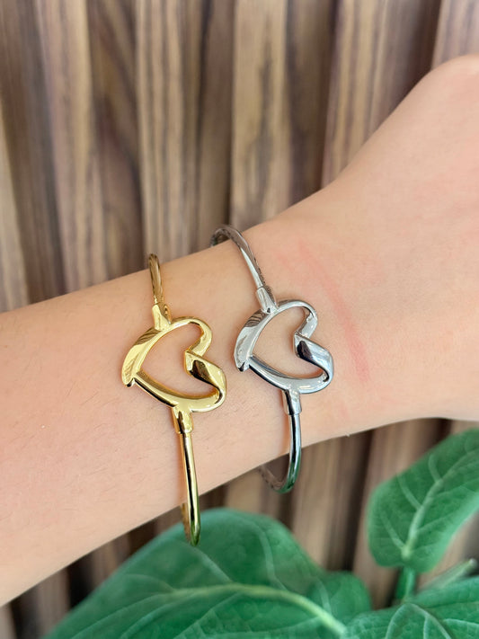Pulsera rigida corazon onda