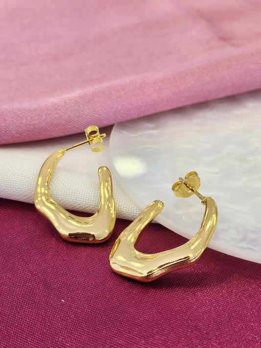 Aretes dorados irregulares #204