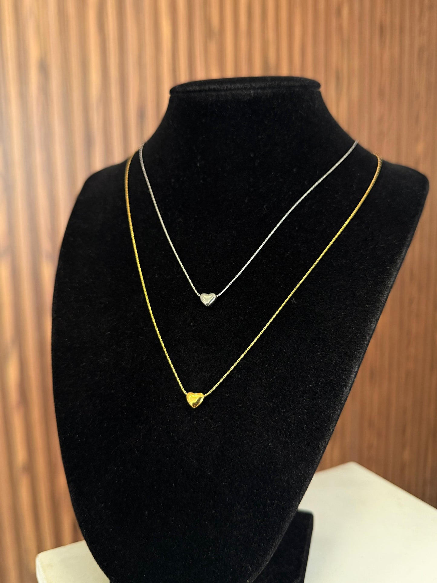 Collar chapa lisa corazon #K33