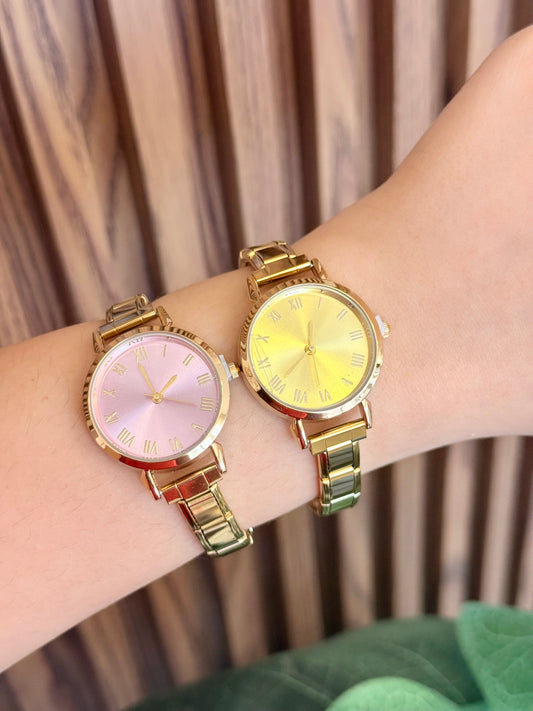 Reloj dorado romanos circulo K39 K34