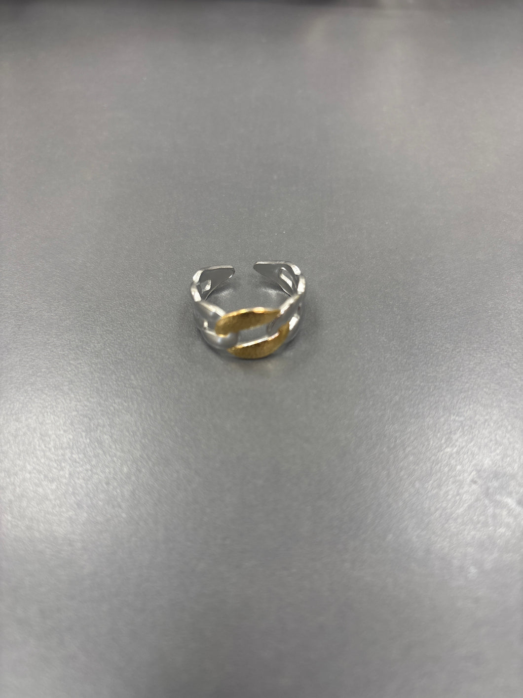 Anillo bicolor eslabón grande #1