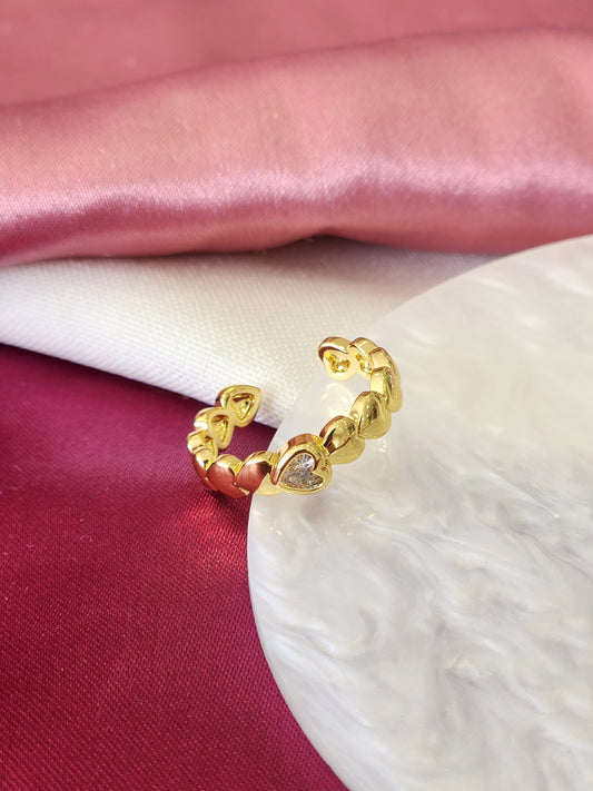 Anillo corazon zirconia acostados #118