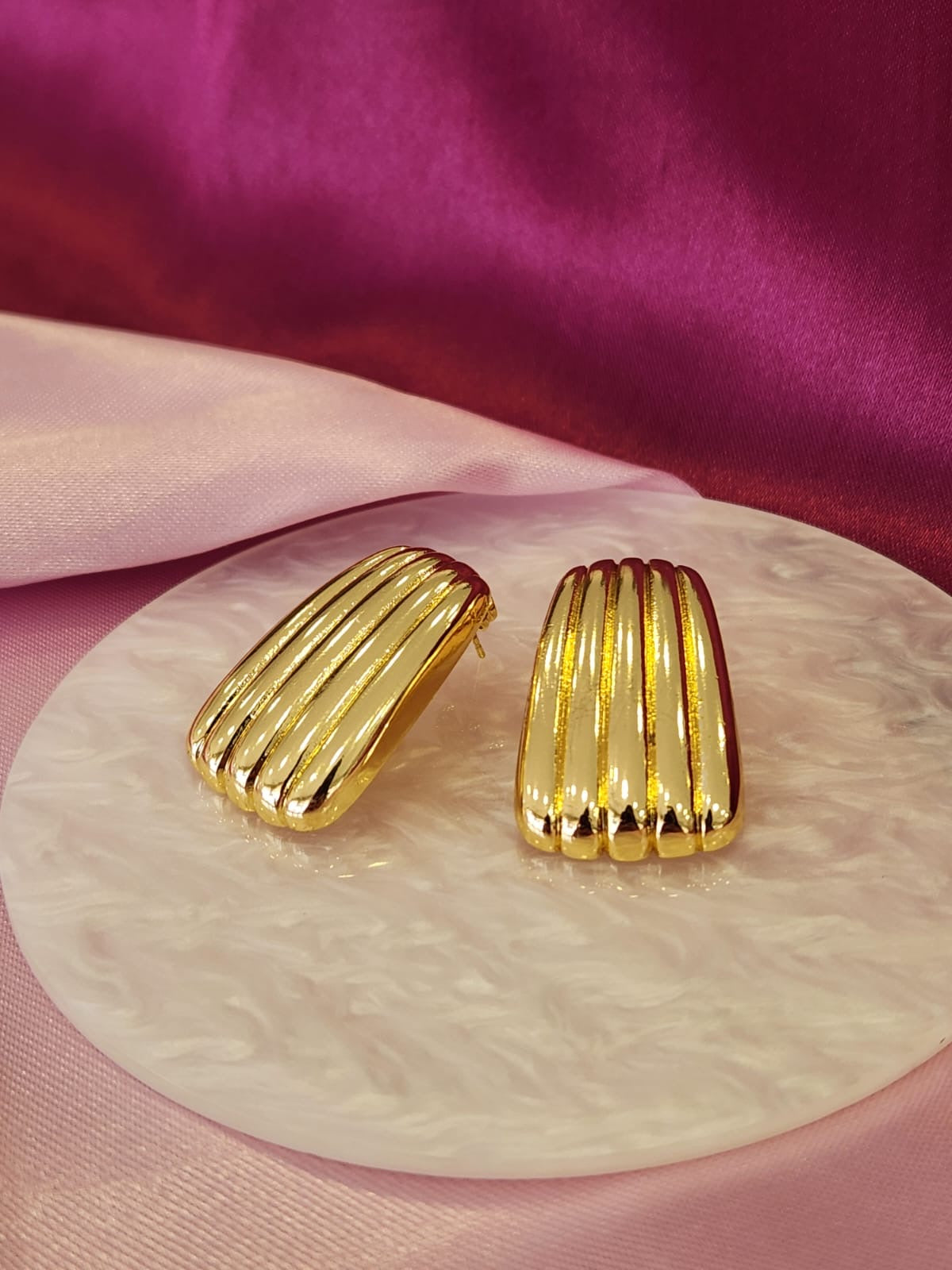 Aretes rectangular ondas alargadas #K16.1