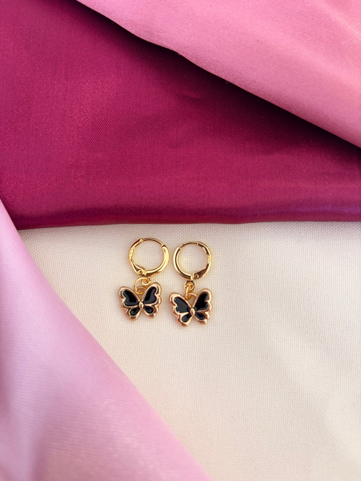 Aretes mariposa negra #Q