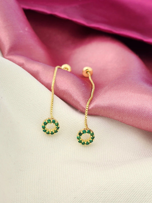 Aretes largos colgantes verdes #J5